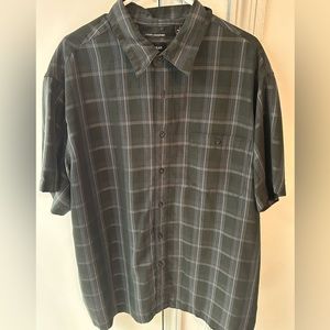 Haggar Luxury Microfiber short sleeve button down - Black - 2XL